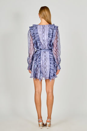 ENDLESS ROSE - Button Down Long Sleeve Ruffled Mini Dress - DRESSES available at Objectrare