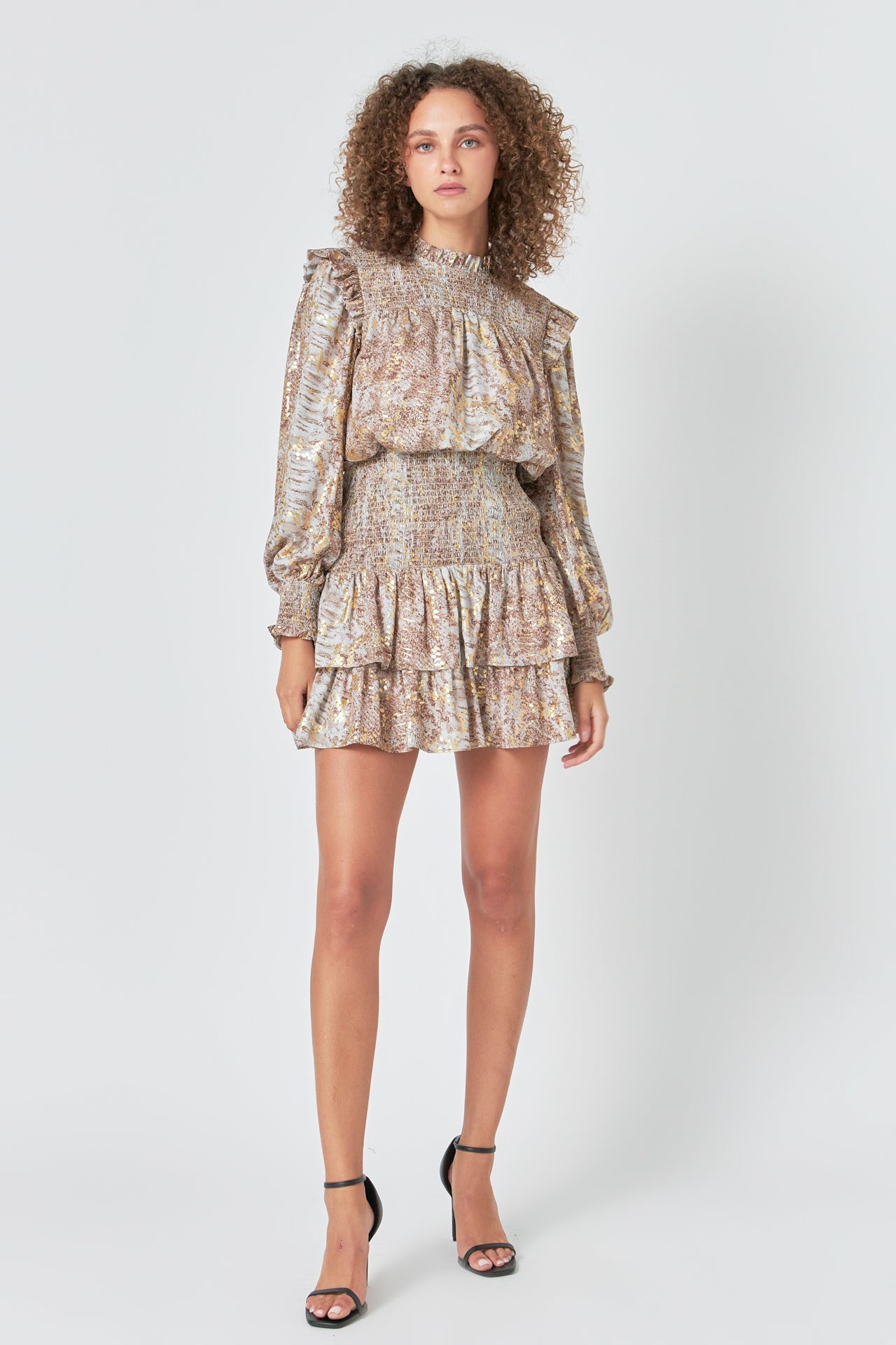 ENDLESS ROSE - Metallic Animal Print Mini Dress - DRESSES available at Objectrare