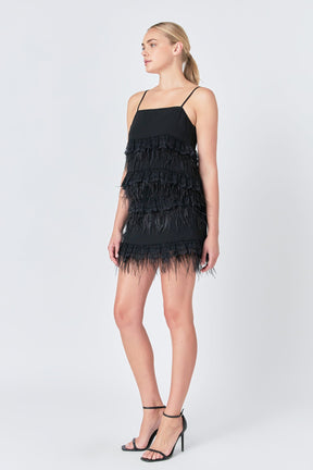 ENDLESS ROSE - Endless Rose - Lace & Feather Trim Mini Skirt - SKIRTS available at Objectrare