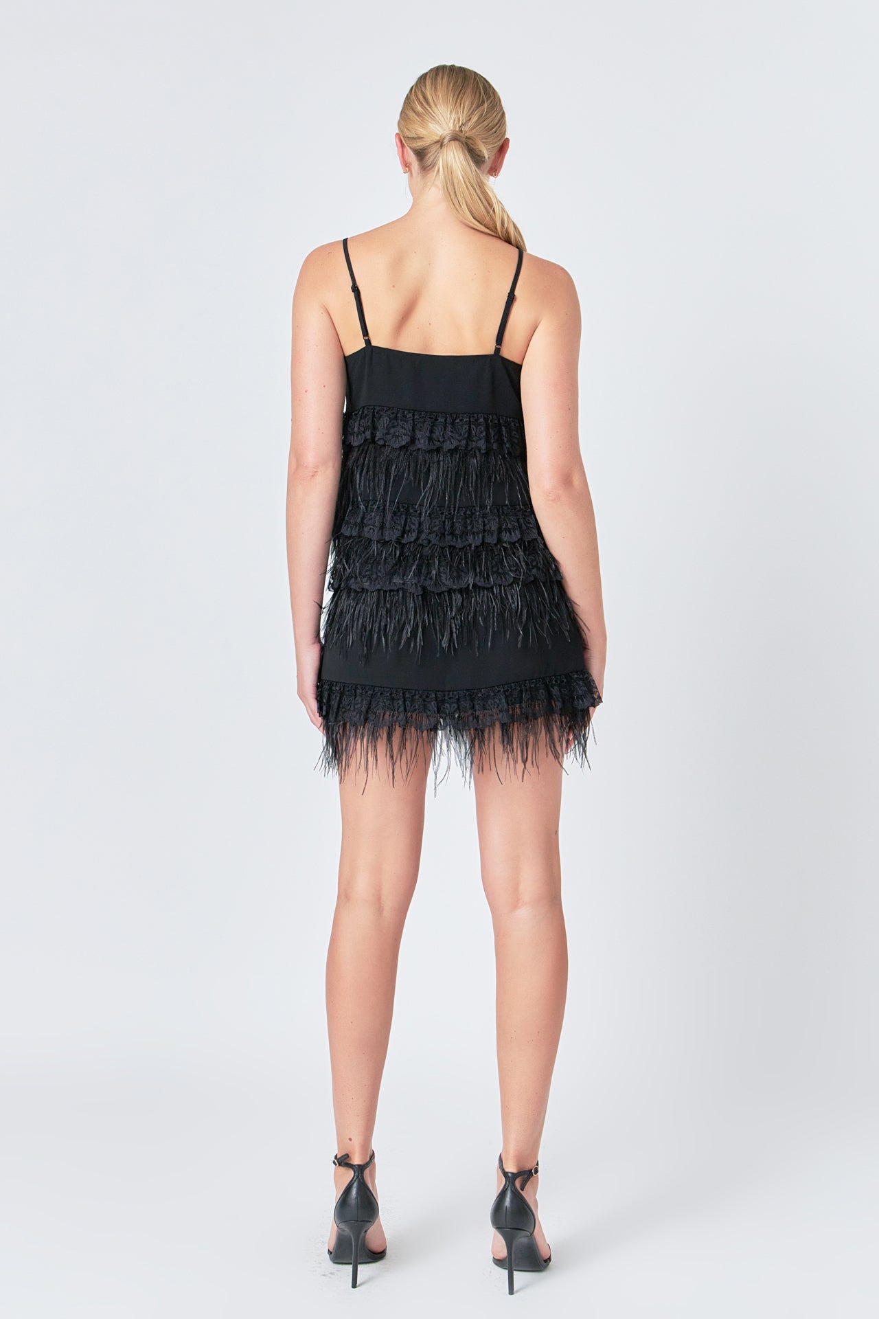 ENDLESS ROSE - Endless Rose - Lace & Feather Trim Mini Skirt - SKIRTS available at Objectrare