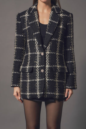 ENDLESS ROSE - Premium Oversized Boucle Blazer - BLAZERS available at Objectrare