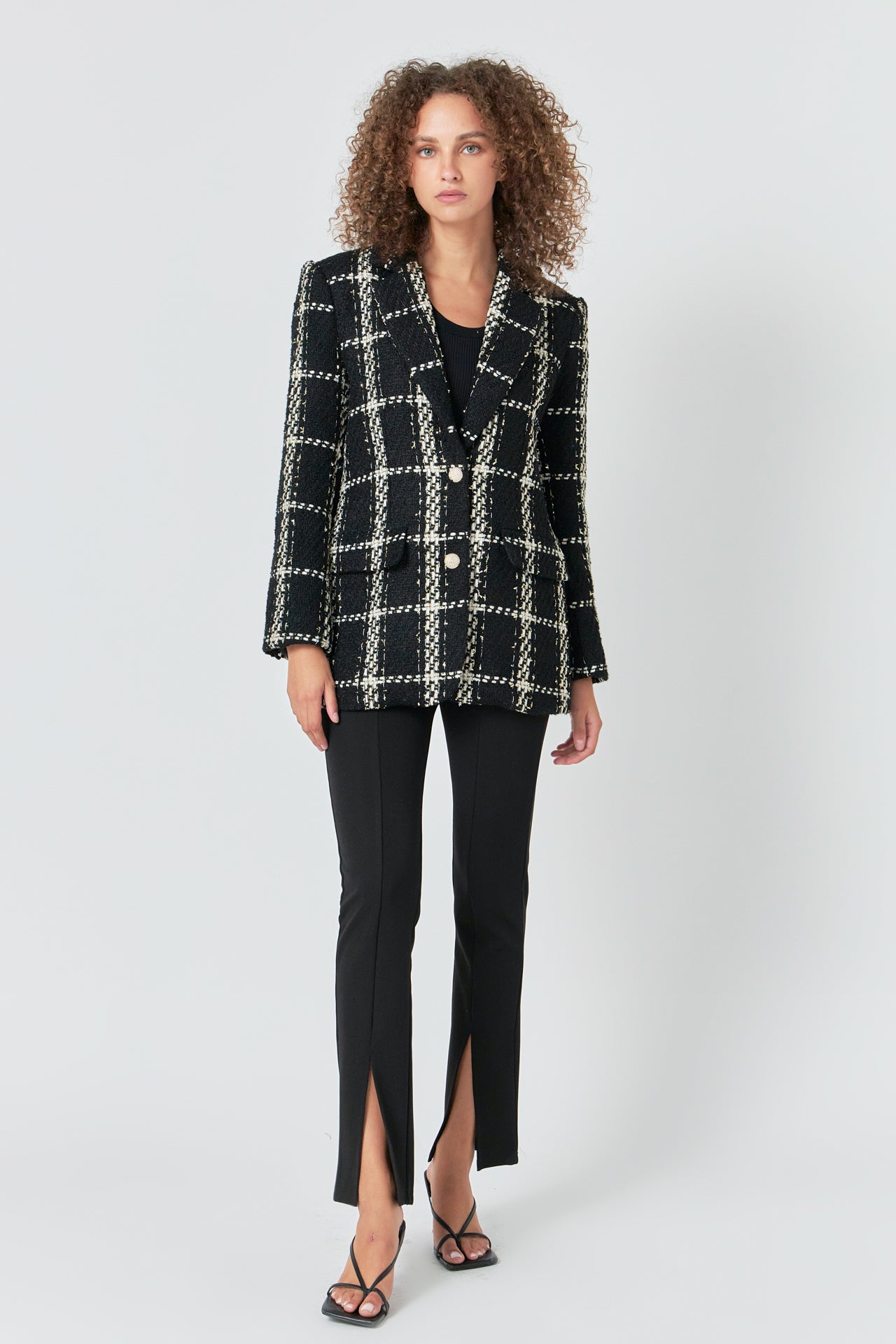 ENDLESS ROSE - Premium Oversized Boucle Blazer - BLAZERS available at Objectrare