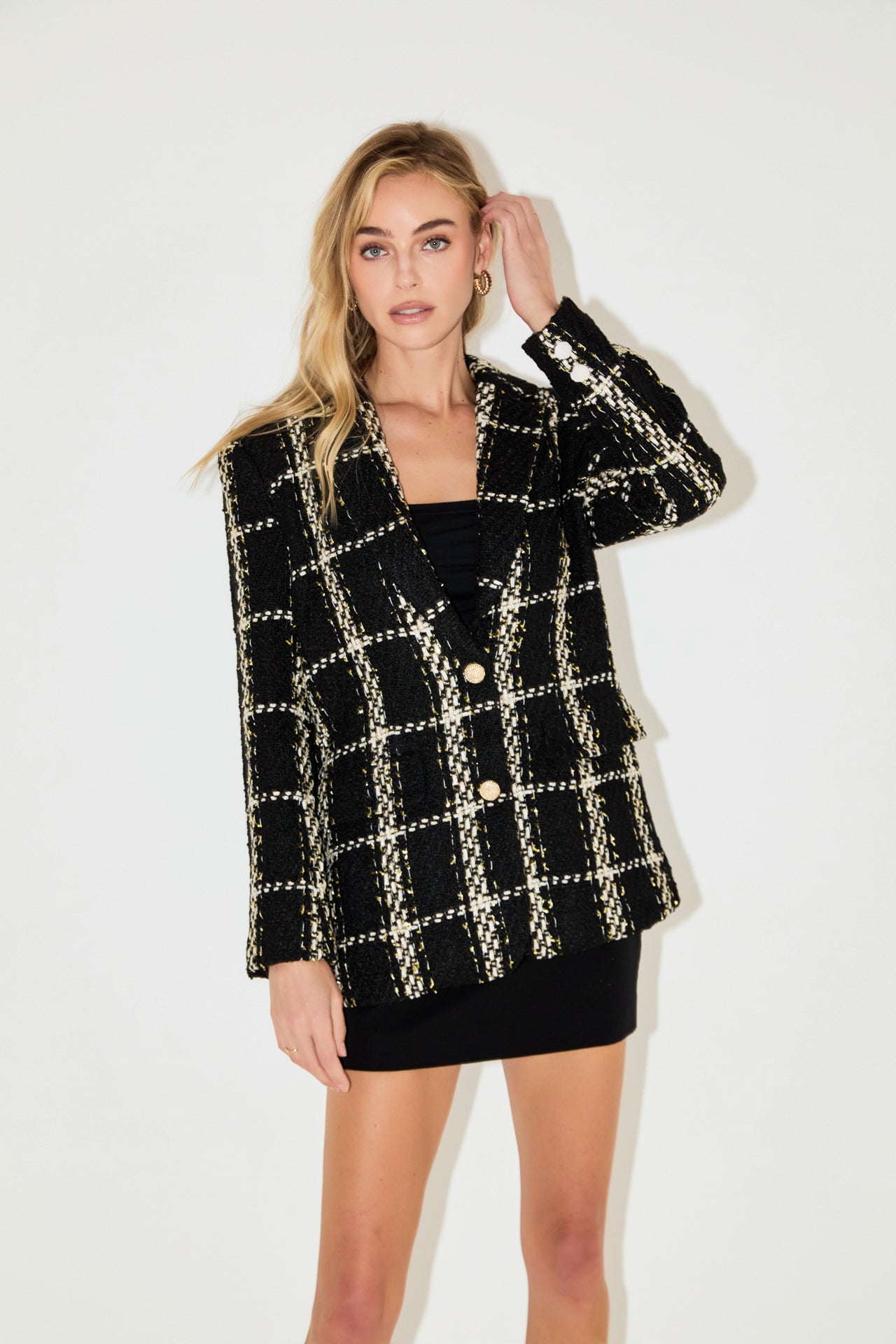 ENDLESS ROSE - Premium Oversized Boucle Blazer - BLAZERS available at Objectrare