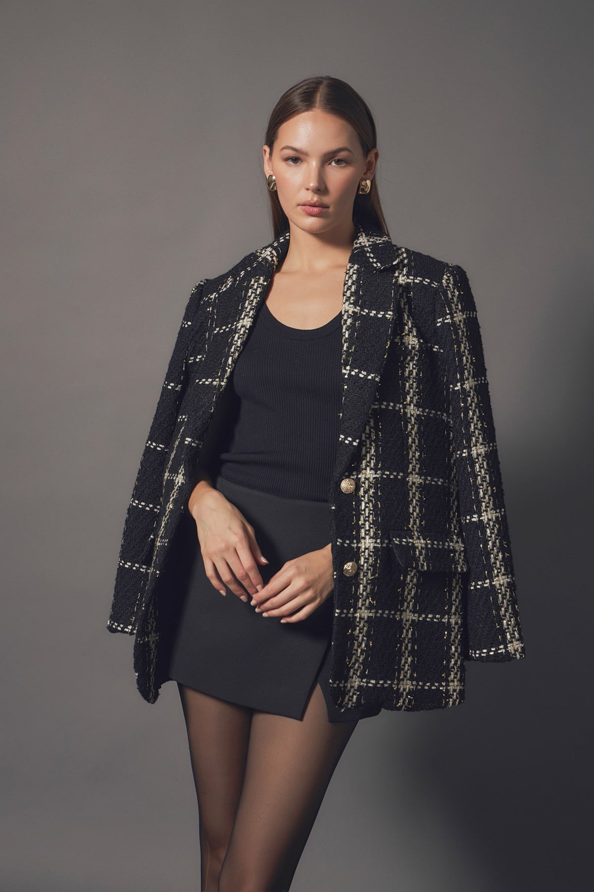 ENDLESS ROSE - Premium Oversized Boucle Blazer - BLAZERS available at Objectrare