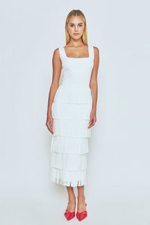 ENDLESS ROSE - Knit Fringe Long Dress - DRESSES available at Objectrare