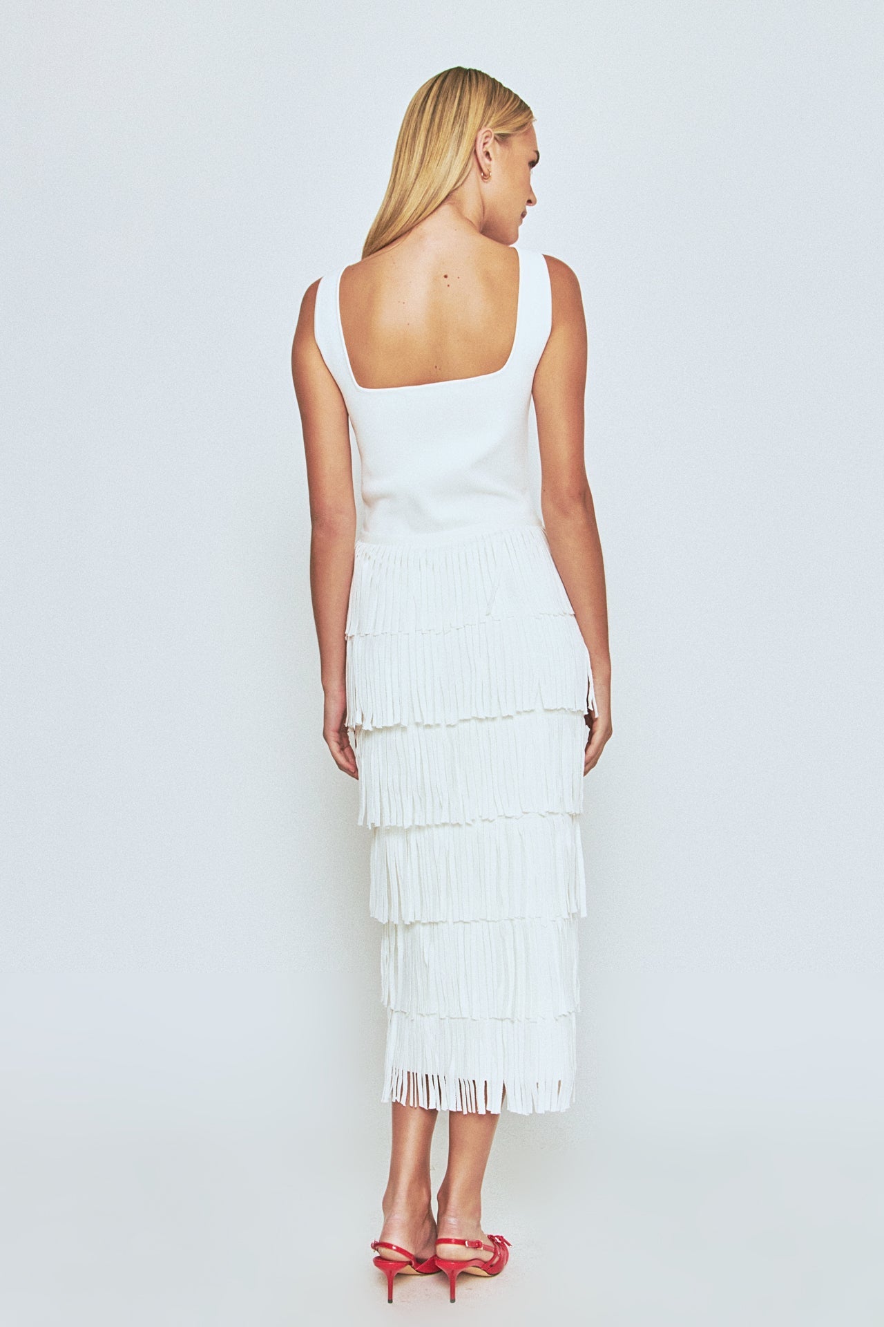 ENDLESS ROSE - Knit Fringe Long Dress - DRESSES available at Objectrare
