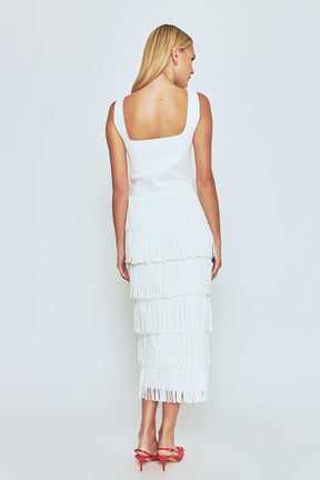 ENDLESS ROSE - Knit Fringe Long Dress - DRESSES available at Objectrare