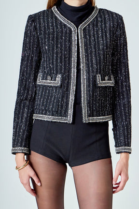 ENDLESS ROSE - Premium Cropped Jacket - JACKETS available at Objectrare