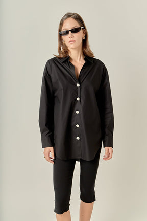 ENGLISH FACTORY - Oversized Collared Shirt - SHIRTS & BLOUSES available at Objectrare