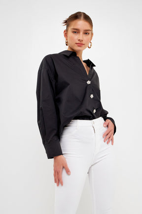 ENGLISH FACTORY - English Factory - Oversized Collared Shirt - SHIRTS & BLOUSES available at Objectrare