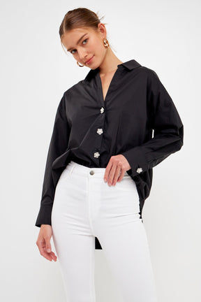 ENGLISH FACTORY - English Factory - Oversized Collared Shirt - SHIRTS & BLOUSES available at Objectrare