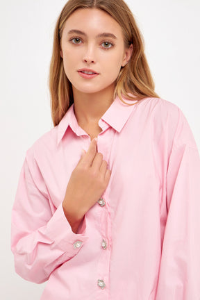 ENGLISH FACTORY - English Factory - Oversized Collared Shirt - SHIRTS & BLOUSES available at Objectrare