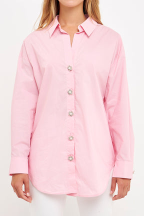 ENGLISH FACTORY - Oversized Collared Shirt - TOPS available at Objectrare