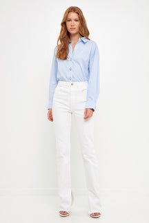 ENGLISH FACTORY - Oversized Collared Shirt - TOPS available at Objectrare