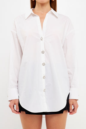 ENGLISH FACTORY - Oversized Collared Shirt - TOPS available at Objectrare