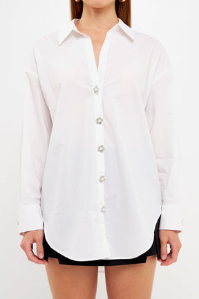 ENGLISH FACTORY - Oversized Collared Shirt - SHIRTS & BLOUSES available at Objectrare