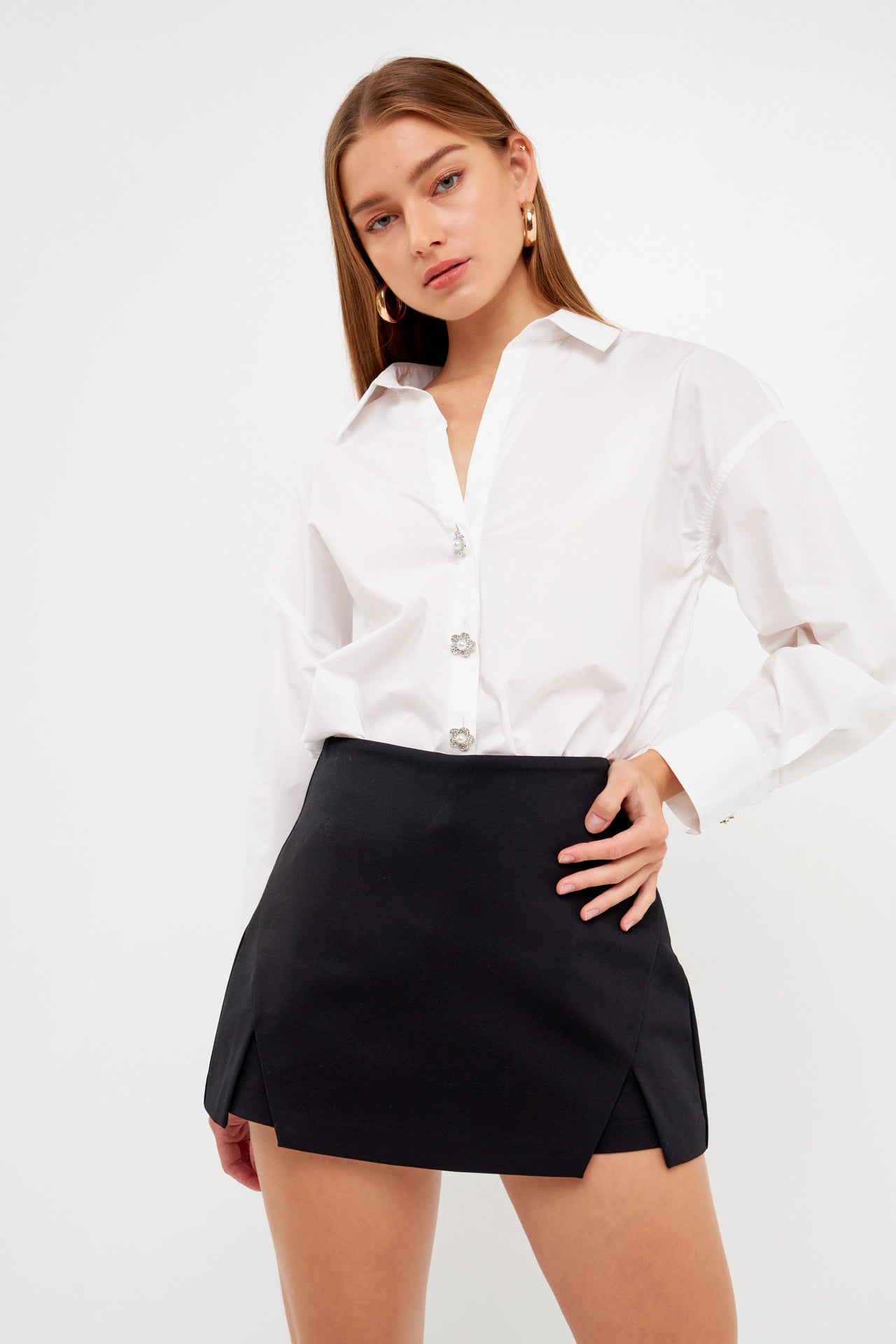 ENGLISH FACTORY - Oversized Collared Shirt - TOPS available at Objectrare