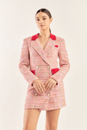 ENDLESS ROSE - Premium Tweed Blazer Dress - DRESSES available at Objectrare