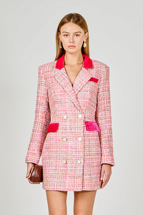ENDLESS ROSE - Premium Tweed Blazer Dress - DRESSES available at Objectrare