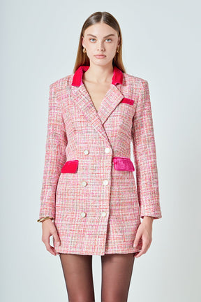 ENDLESS ROSE - Premium Tweed Blazer Dress - DRESSES available at Objectrare