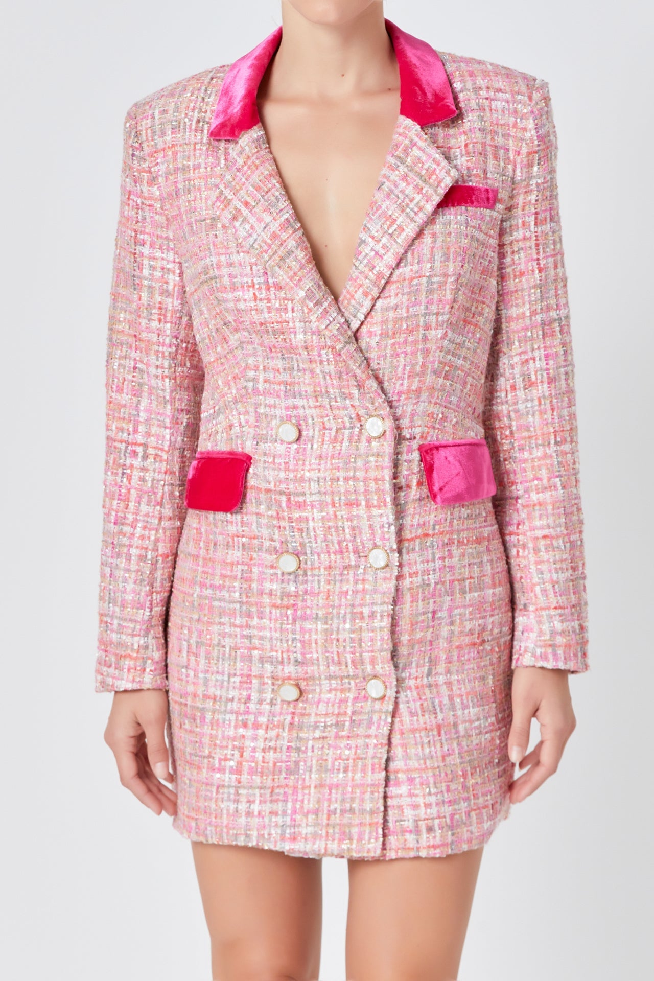 ENDLESS ROSE - Endless Rose - Premium Tweed Blazer Dress - DRESSES available at Objectrare