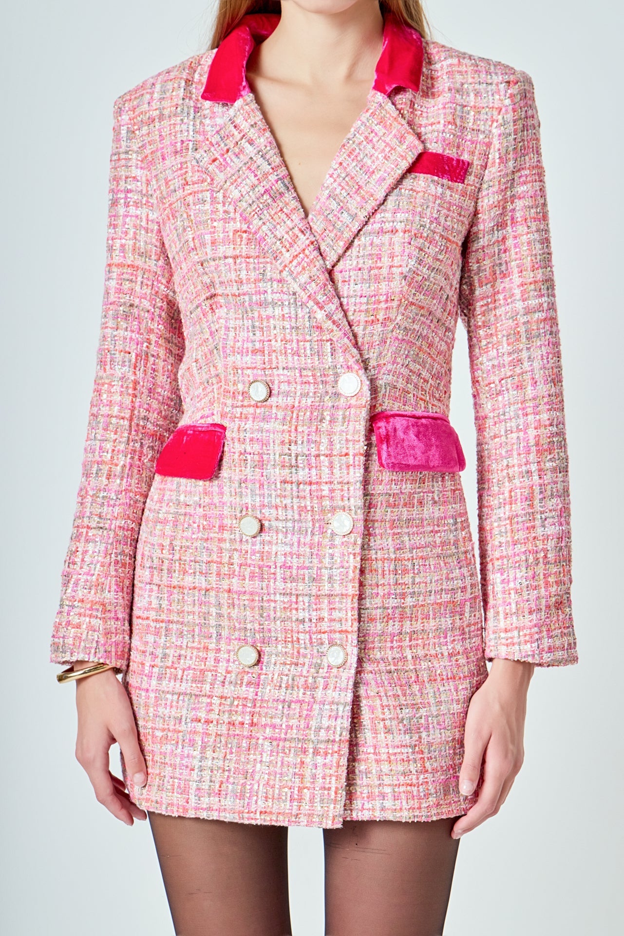 Premium Tweed Blazer Dress