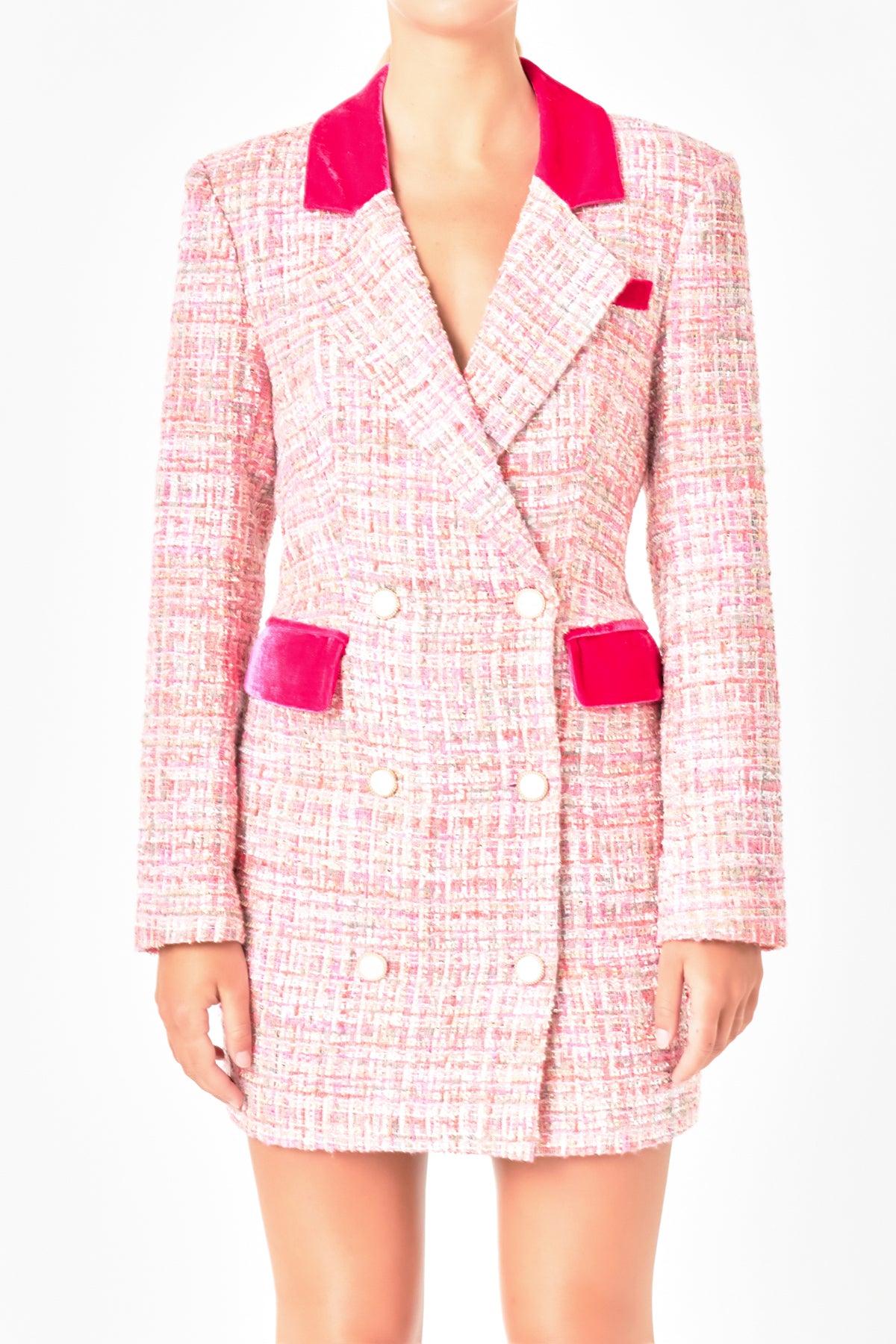 ENDLESS ROSE - Premium Tweed Blazer Dress - DRESSES available at Objectrare