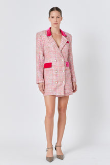 ENDLESS ROSE - Premium Tweed Blazer Dress - DRESSES available at Objectrare