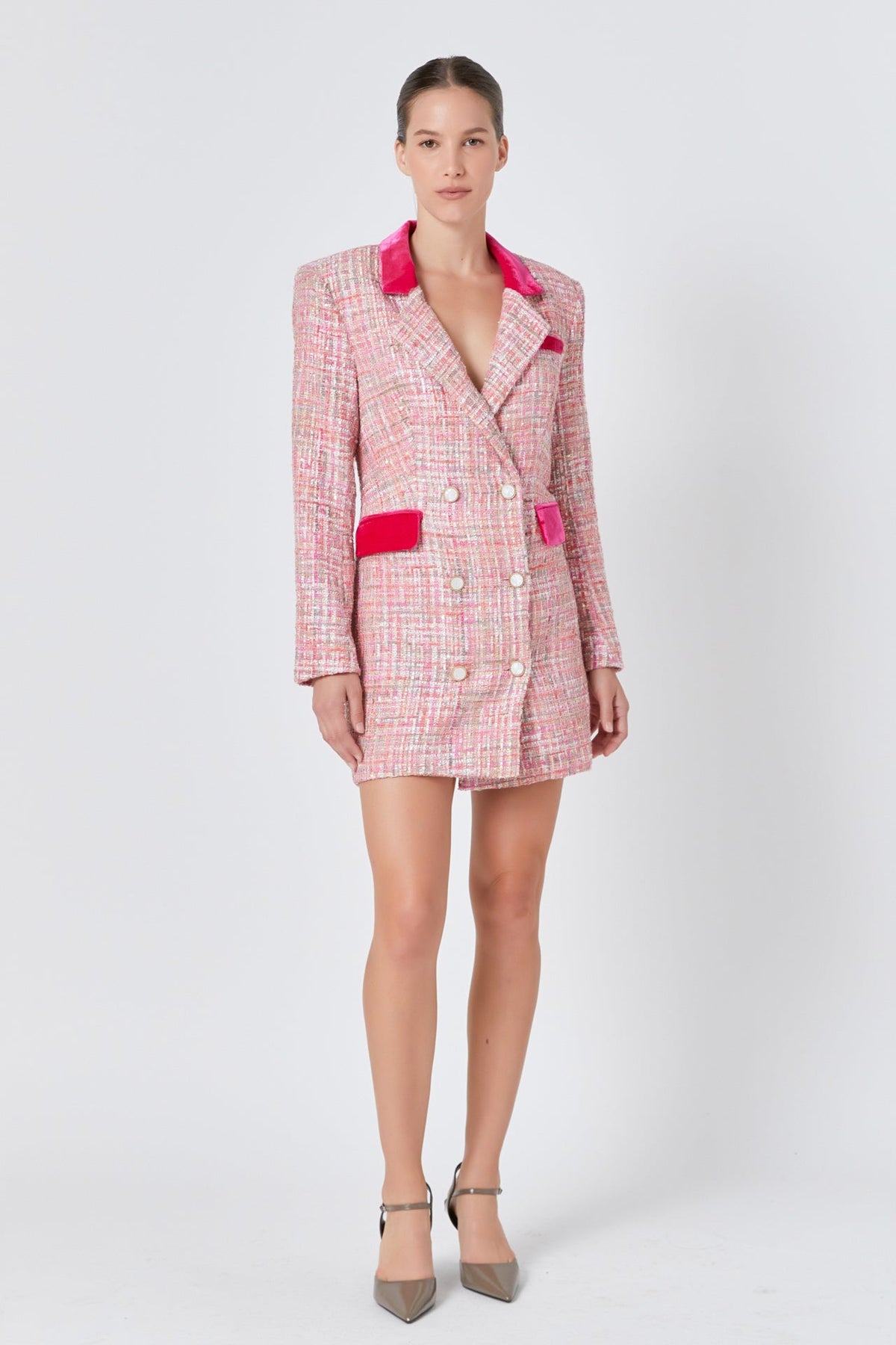 Premium Tweed Blazer Dress