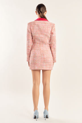 ENDLESS ROSE - Premium Tweed Blazer Dress - DRESSES available at Objectrare