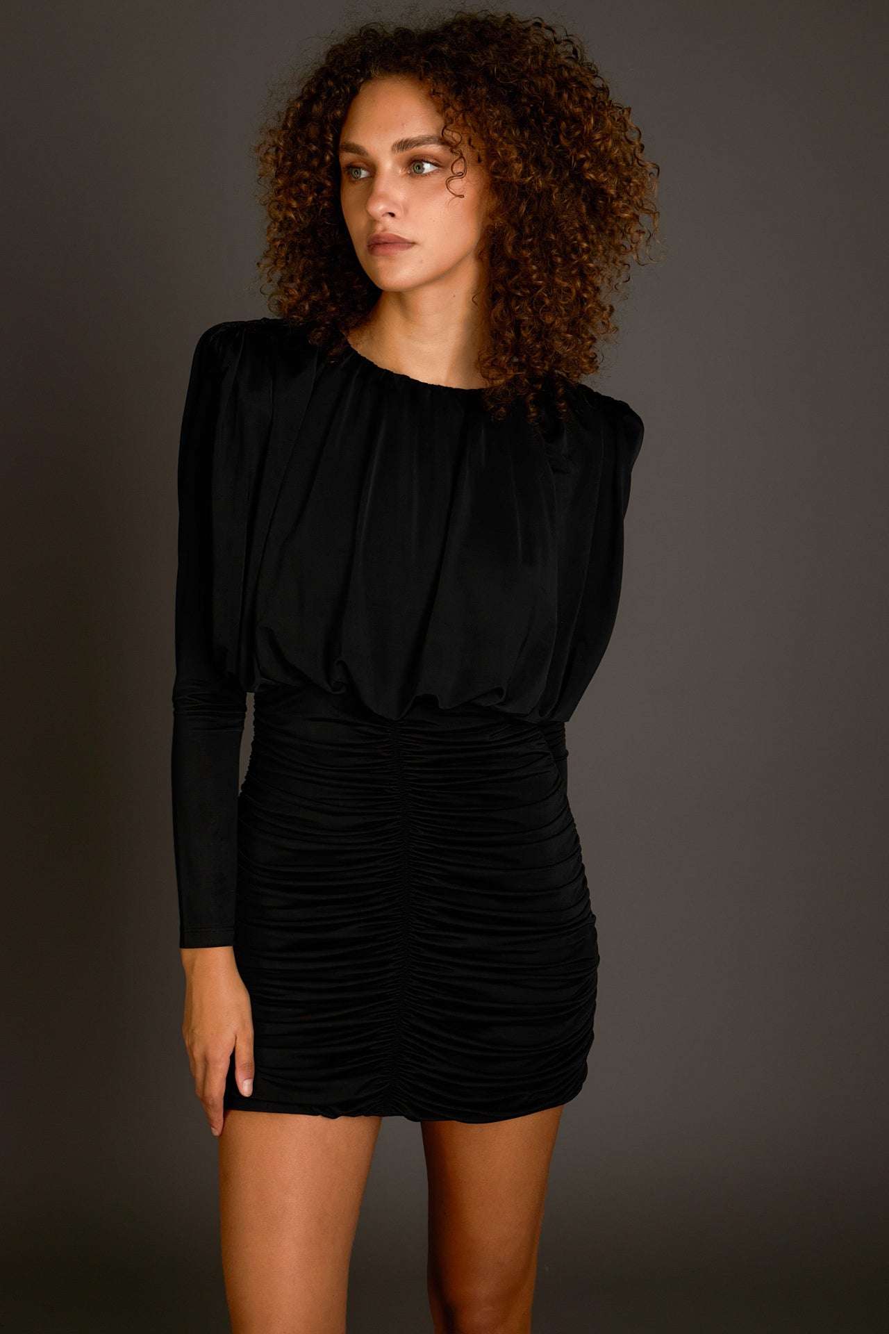 ENDLESS ROSE - Fluid Shoulder Pad Mini Dress - DRESSES available at Objectrare