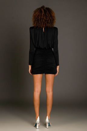 ENDLESS ROSE - Fluid Shoulder Pad Mini Dress - DRESSES available at Objectrare