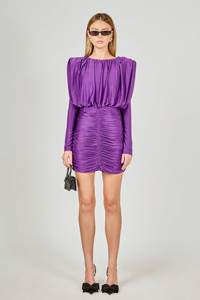 ENDLESS ROSE - Fluid Shoulder Pad Mini Dress - DRESSES available at Objectrare