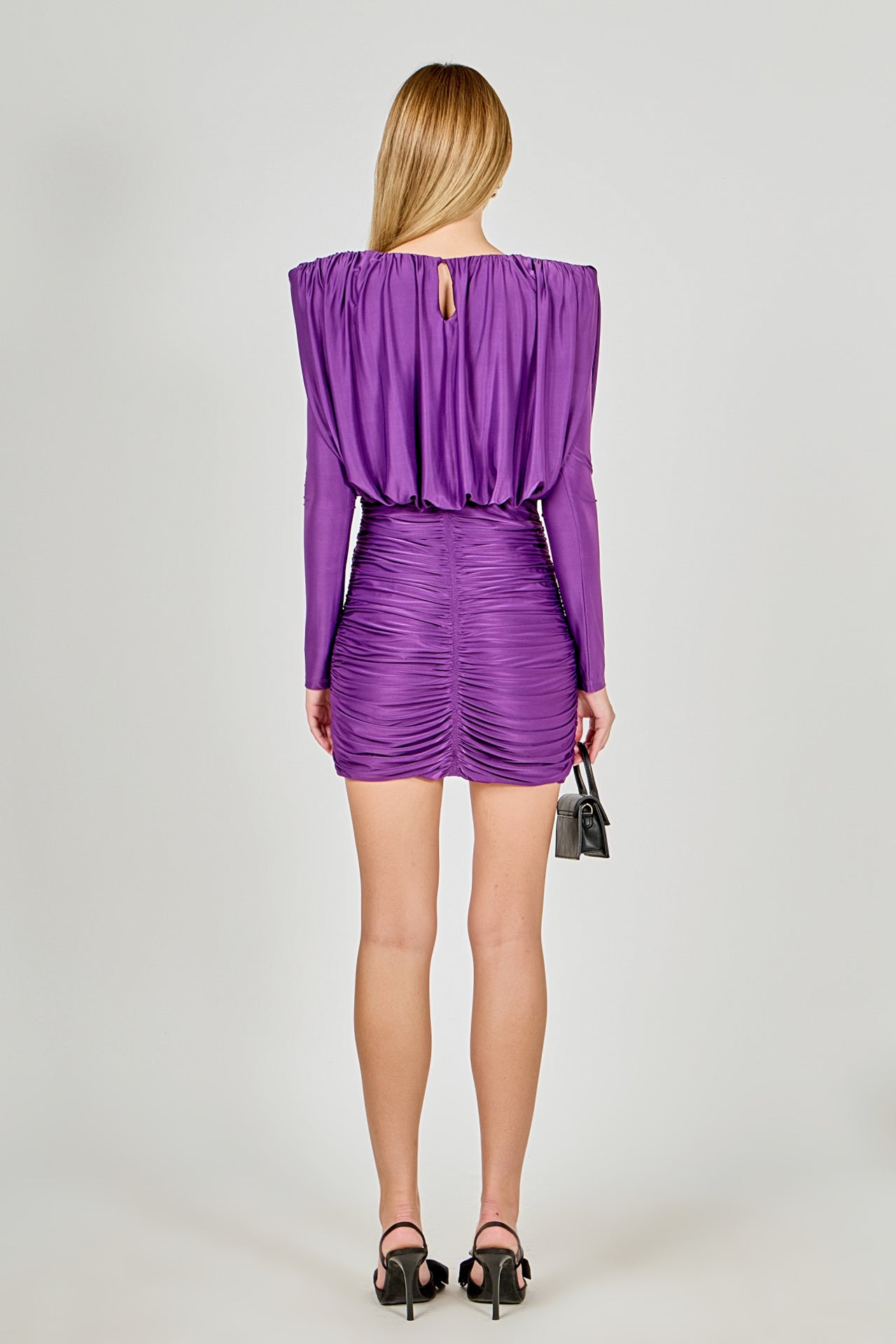 ENDLESS ROSE - Fluid Shoulder Pad Mini Dress - DRESSES available at Objectrare