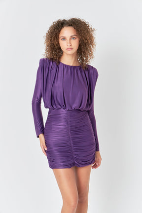 ENDLESS ROSE - Fluid Shoulder Pad Mini Dress - DRESSES available at Objectrare