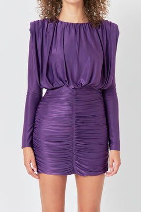 ENDLESS ROSE - Fluid Shoulder Pad Mini Dress - DRESSES available at Objectrare