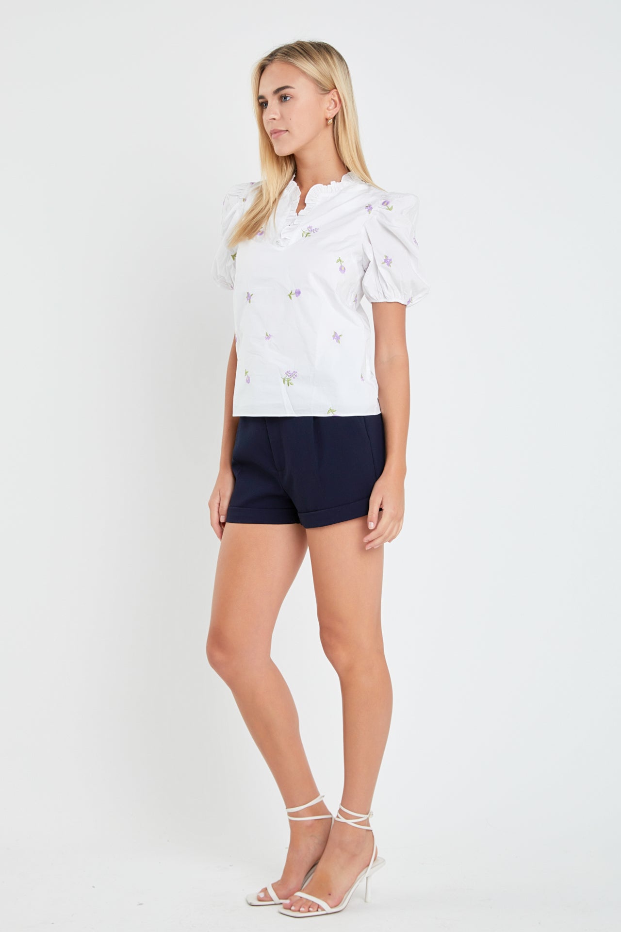 ENGLISH FACTORY - English Factory - Floral Embroidery V-neck Top - TOPS available at Objectrare