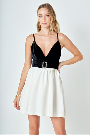 ENDLESS ROSE - Fancy Mixed Media Mini Dress - DRESSES available at Objectrare