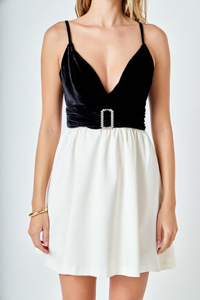 ENDLESS ROSE - Fancy Mixed Media Mini Dress - DRESSES available at Objectrare