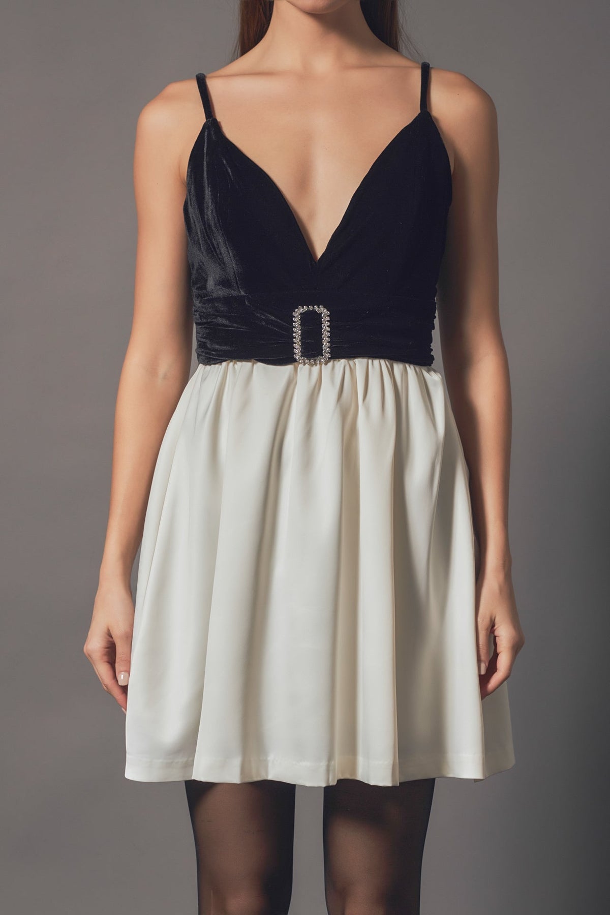 ENDLESS ROSE - Fancy Mixed Media Mini Dress - DRESSES available at Objectrare