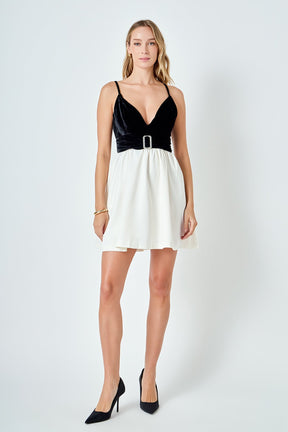 ENDLESS ROSE - Fancy Mixed Media Mini Dress - DRESSES available at Objectrare