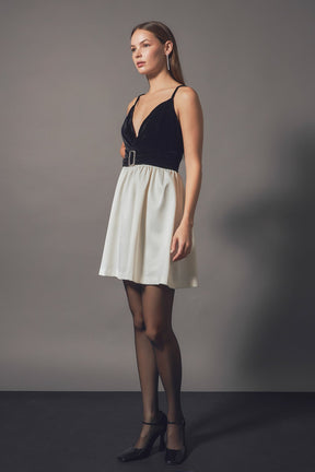 ENDLESS ROSE - Fancy Mixed Media Mini Dress - DRESSES available at Objectrare