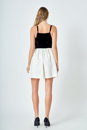 ENDLESS ROSE - Fancy Mixed Media Mini Dress - DRESSES available at Objectrare