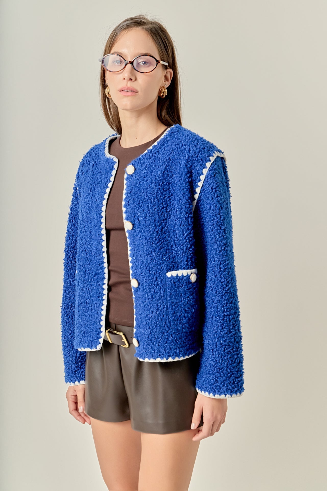 ENGLISH FACTORY - Premium Faux Shearling Jacket - JACKETS available at Objectrare