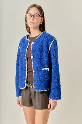 ENGLISH FACTORY - Premium Faux Shearling Jacket - JACKETS available at Objectrare