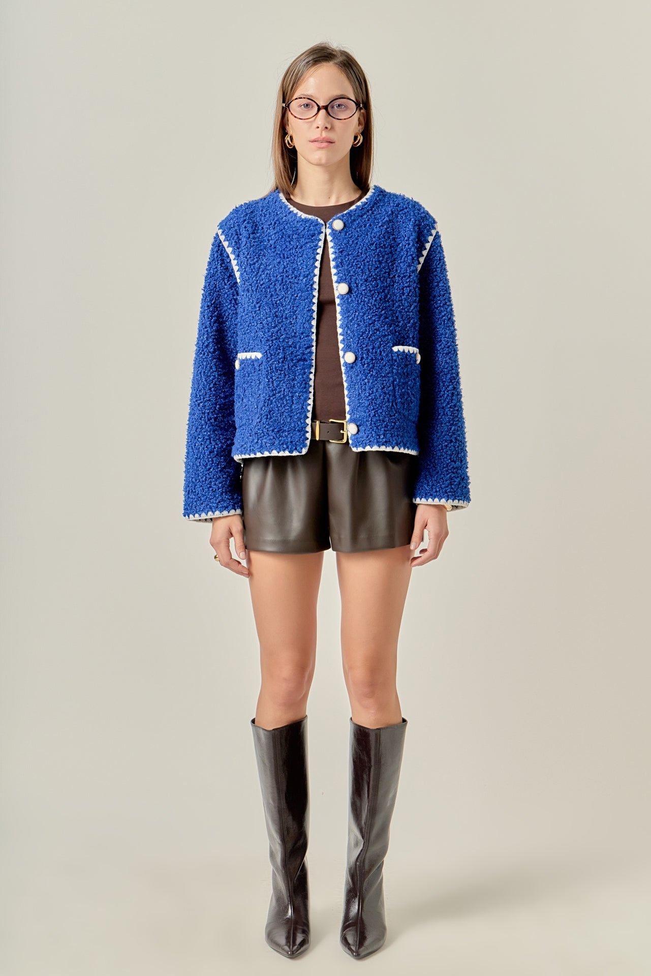 ENGLISH FACTORY - Premium Faux Shearling Jacket - JACKETS available at Objectrare