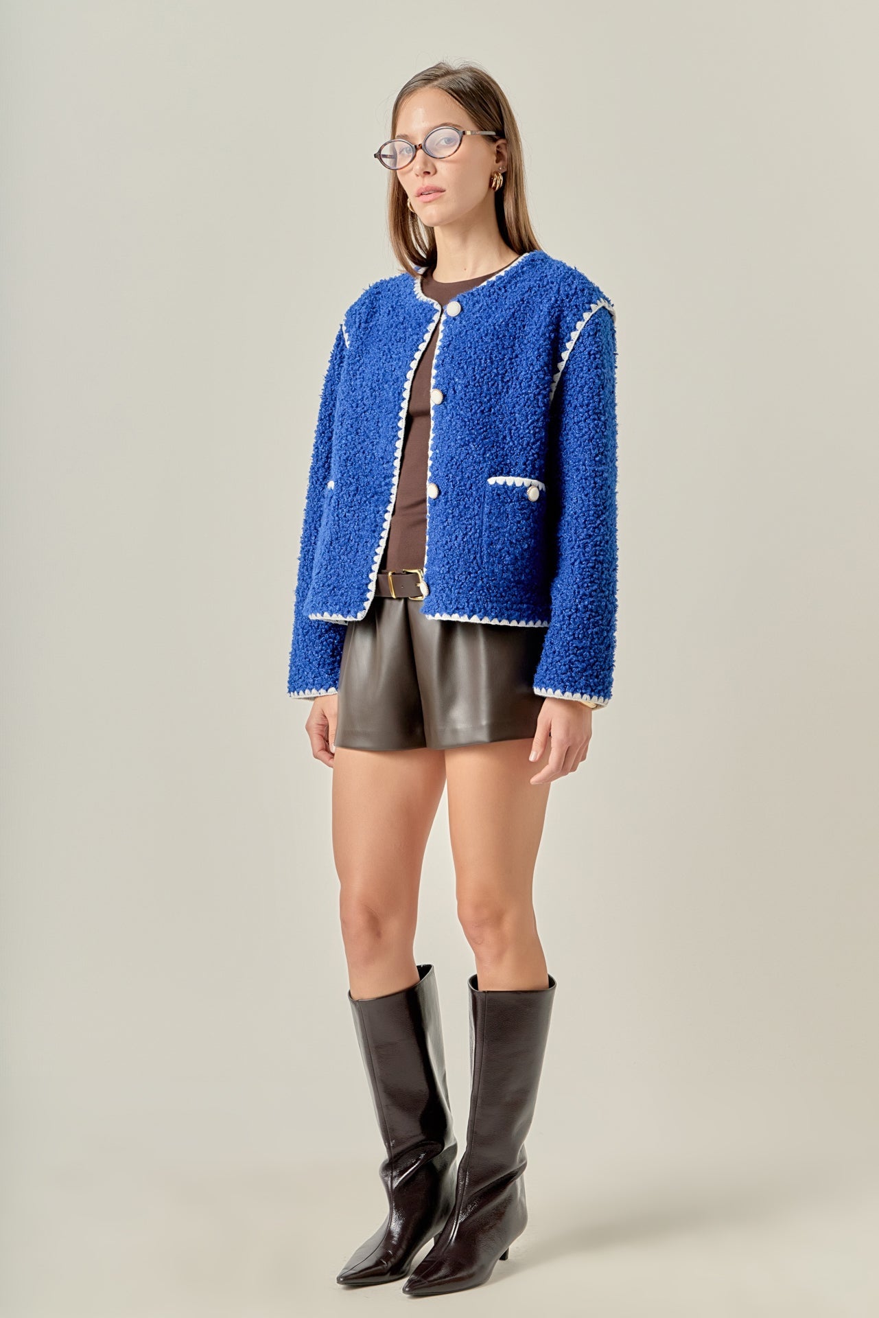 ENGLISH FACTORY - Premium Faux Shearling Jacket - JACKETS available at Objectrare