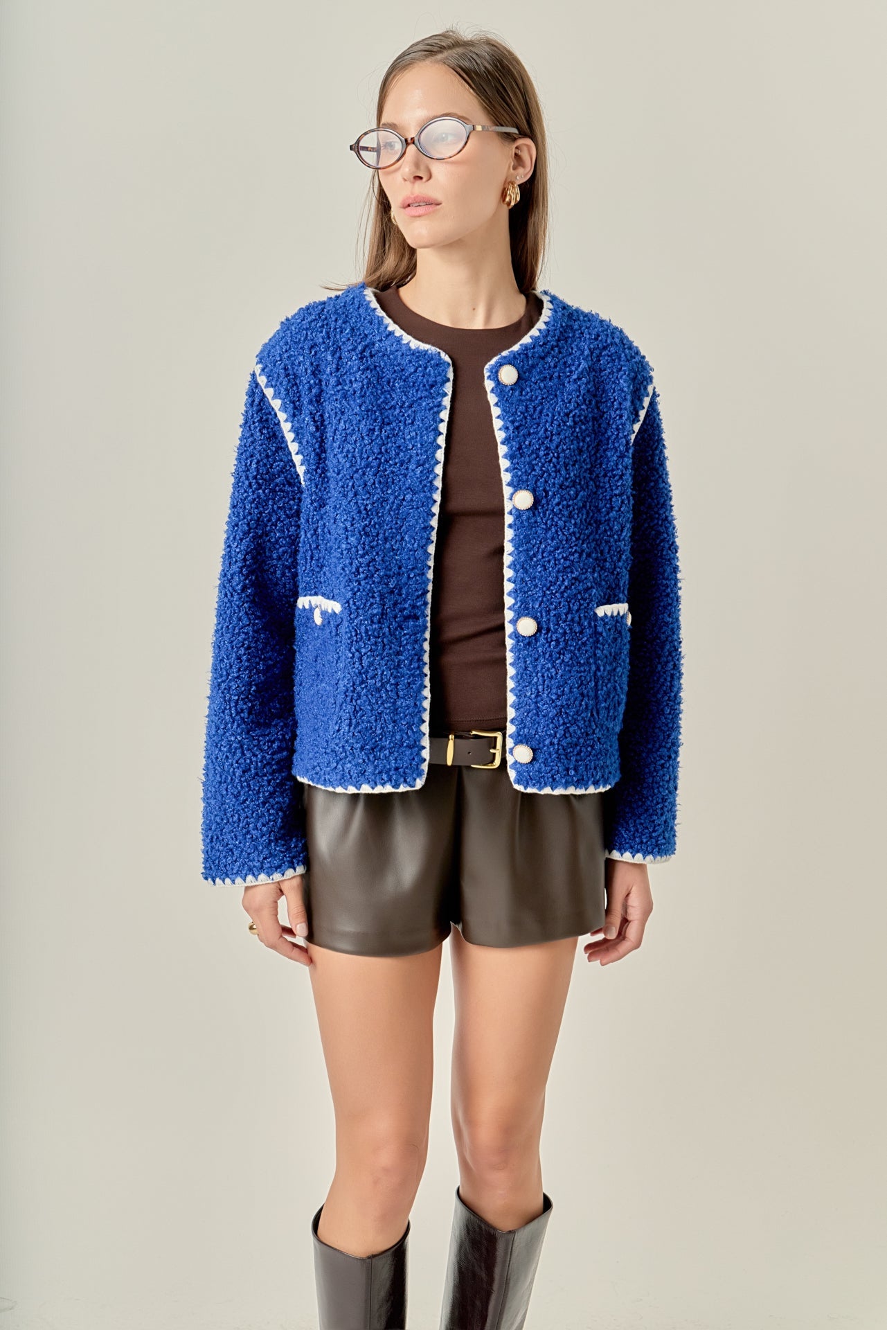ENGLISH FACTORY - Premium Faux Shearling Jacket - JACKETS available at Objectrare
