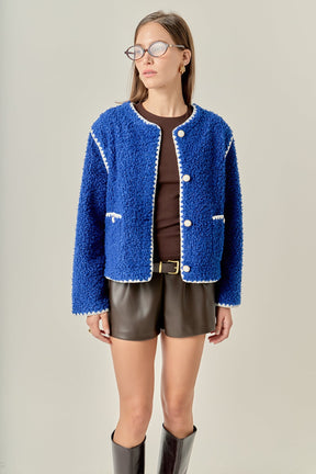 ENGLISH FACTORY - Premium Faux Shearling Jacket - JACKETS available at Objectrare