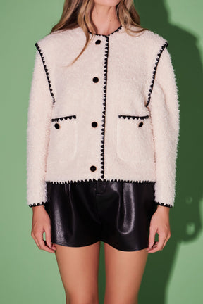 ENGLISH FACTORY - Premium Faux Shearling Jacket - JACKETS available at Objectrare